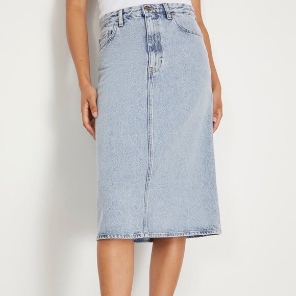 Toteme Denim Midi Skirt in Cool Blue